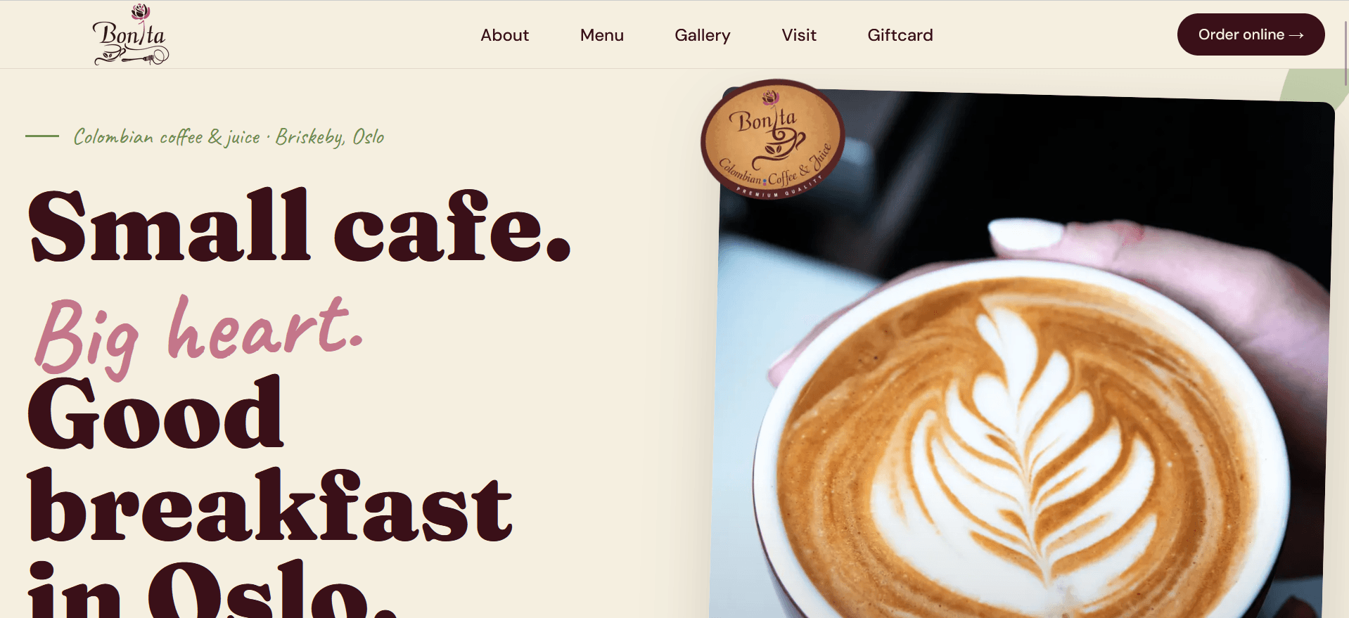 Bonita Cafe Website