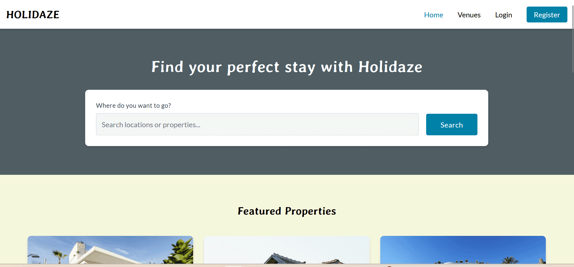 Holidaze Booking Platform